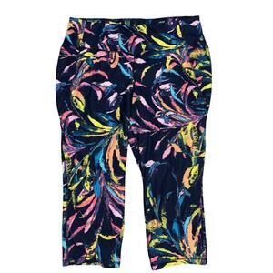 LIVI Power Leggings women’s plus size 22/24 lane Bryant activewear blue print